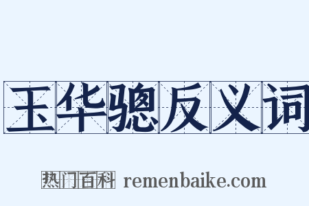 玉华骢反义词是什么意思的图片